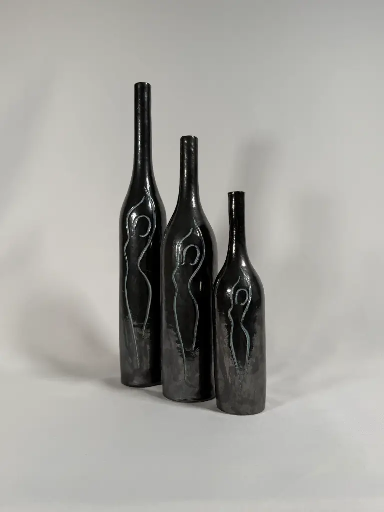 Set Bouteilles Silouhette Flamme